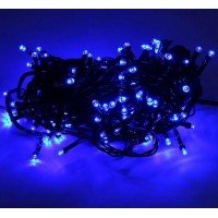 Гірлянда світлодіодна 100 LED синя - чорний провід Гірлянда світлодіодна 100 LED синя - чорний провід