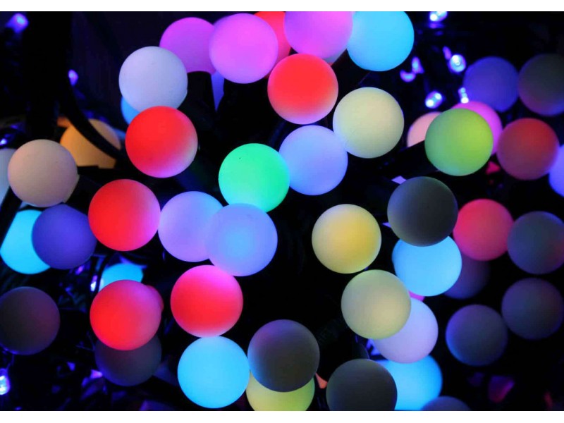 Гірлянда світлодіодна Кулька середня 50 LED - чорний провід