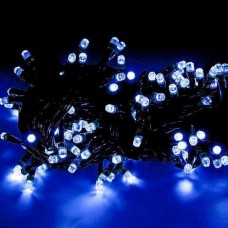 Гирлянда светодиодная уличная 10 м 100 LED синяя - черный провод Гирлянда светодиодная уличная 10 м 100 LED синяя - черный провод